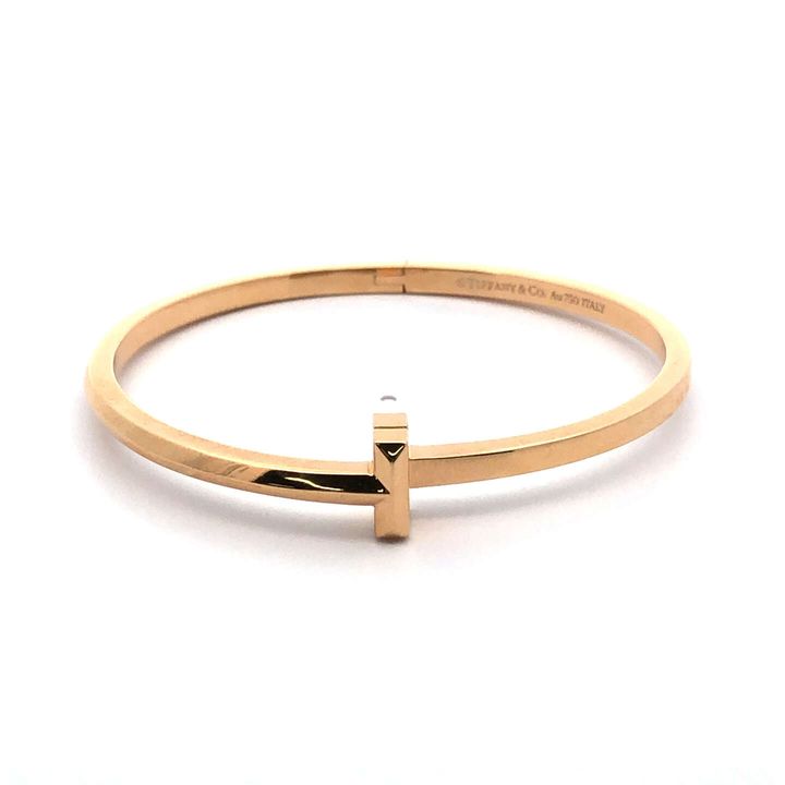 ティファニー T ワン ナロー ヒンジ バングル Au750 内径約15.0㎝