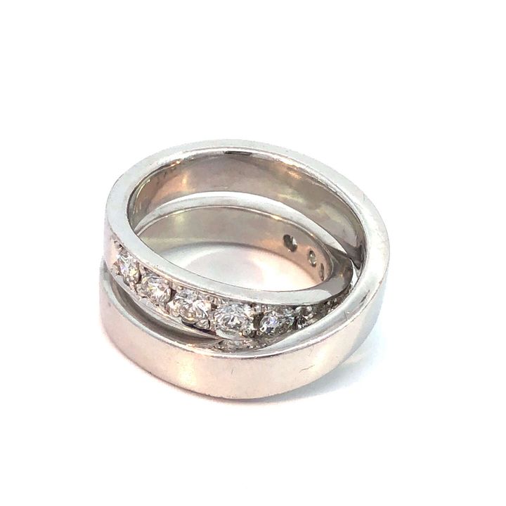 リング K18WG 約11号 ダイヤ1.17ct