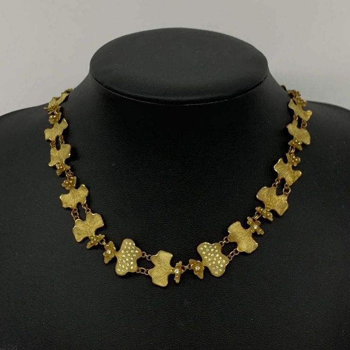 ネックレス K18 全長約44.8cm ダイヤ0.38ct