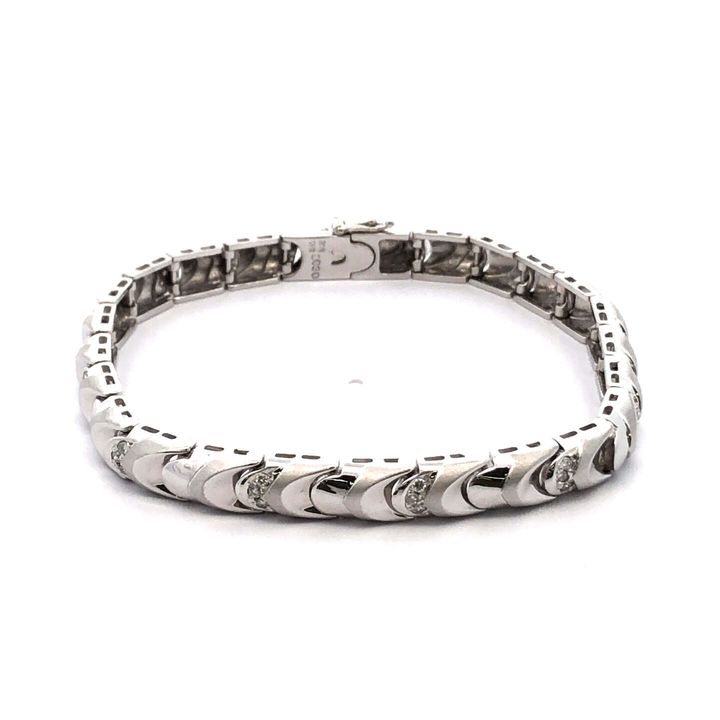 ブレスレット K18WG 全長約17.0㎝ ダイヤ0.30ct
