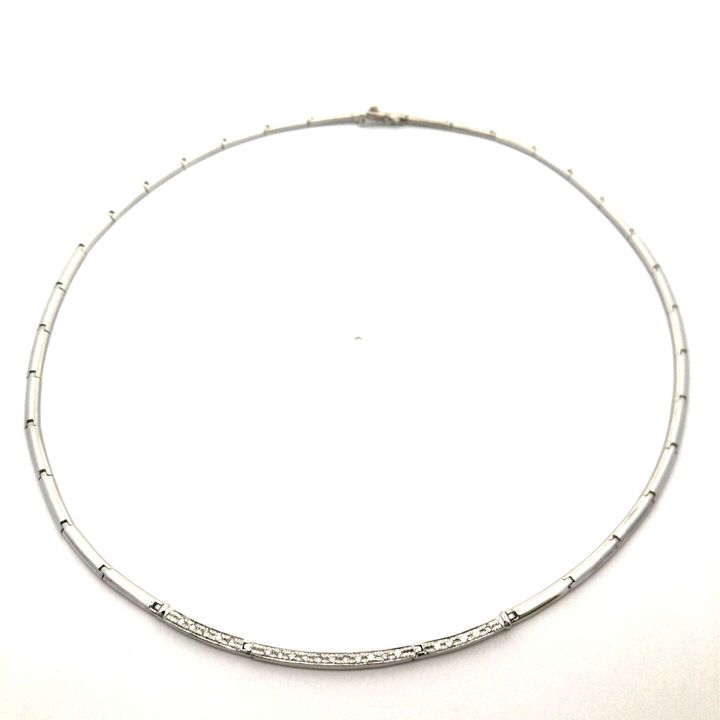 ネックレス K18WG 全長約41.3㎝ ダイヤ0.75ct