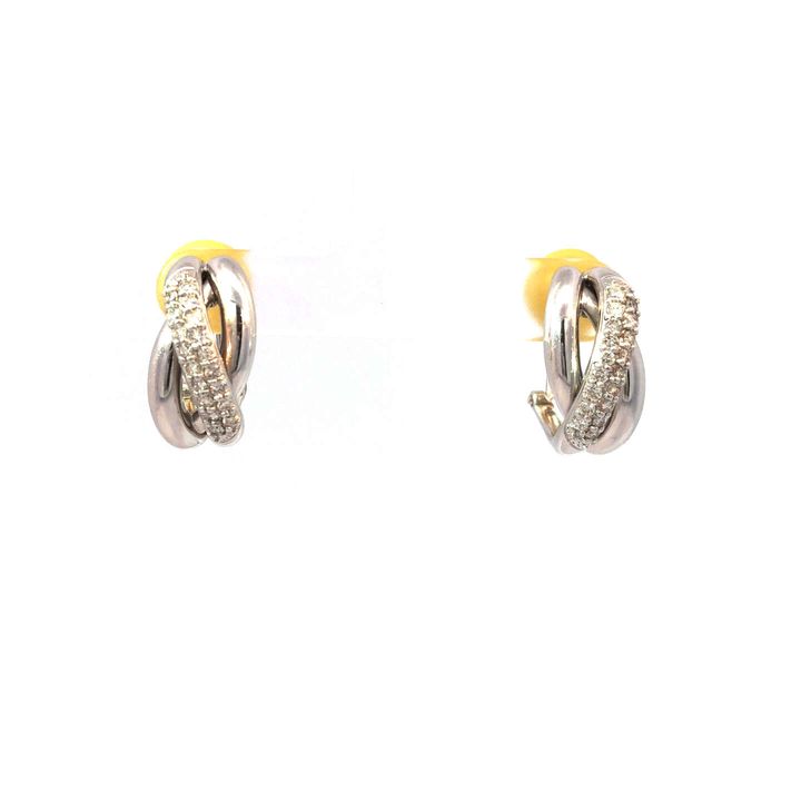 ピアスイヤリング K18WG ダイヤ0.25/0.25ct