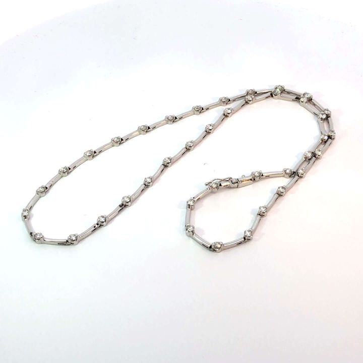 ネックレス Pt850 全長約43.6cm ダイヤ2.00ct