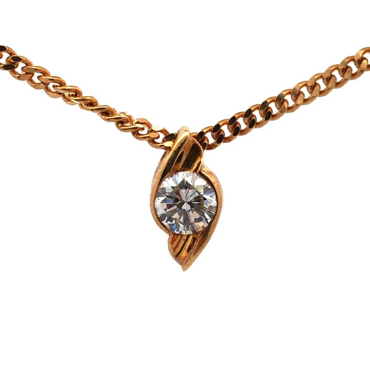 ネックレス K18 全長約50.6cm ダイヤ1.17ct