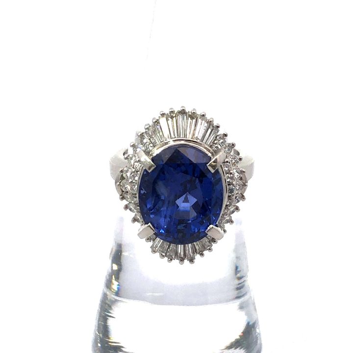 Pt900×サファイア×ダイヤモンドリング S11.73ct MD1.104ct