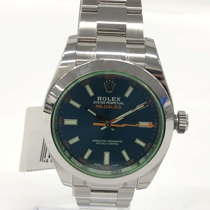 ロレックス ミルガウス 116400GV 自動巻き SS ブルー